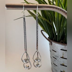 Teardrop dangle long fashion earrings